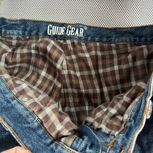 Guide Gear Work Jeans Size 36 x 29 Lined Blue Denim Mens Hiking Outdoor Warm